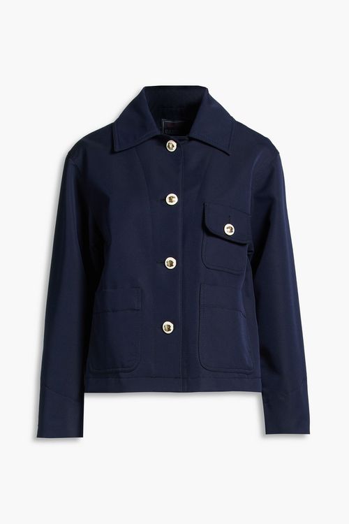 Cotton-blend twill jacket - Blue - FR 40