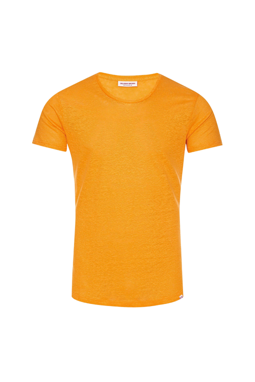 Linen Crewneck T-Shirt — Orange