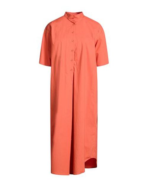Woman Midi dress Orange Size S Cotton, Elastane