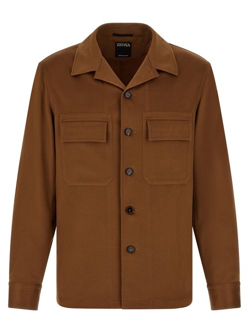 Cashmere Overshirt — Brown
