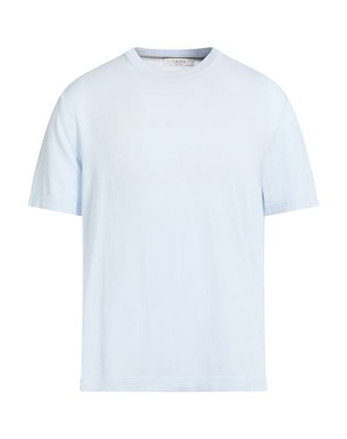 Man Sweater Sky blue Size 38 Cotton
