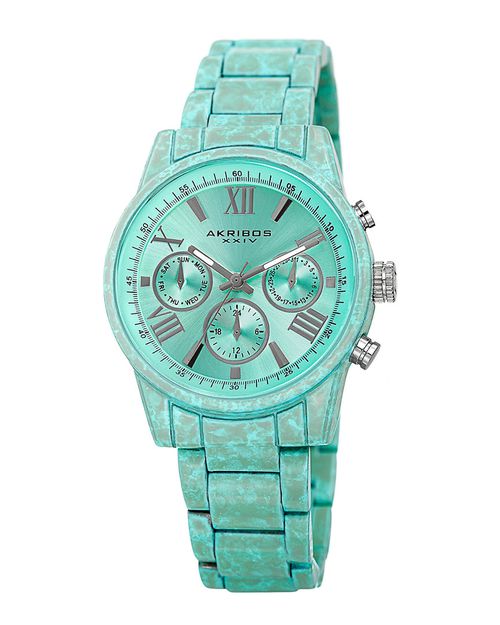 Women's Stainless Steel Porcelain Coated Watch