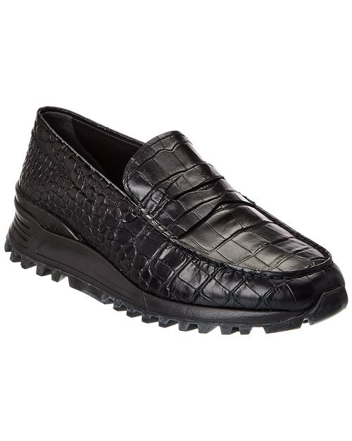 TOD’s Croc-Embossed Leather Loafer