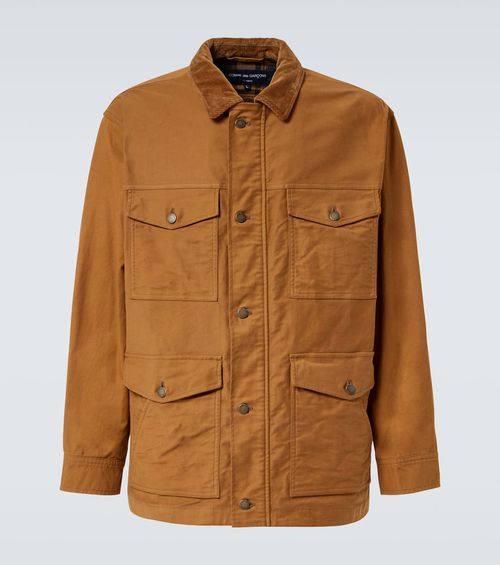 Comme des Garçons Homme Corduroy-trimmed cotton jacket