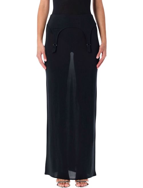 Long Sheer Skirt with Lingerie Details
