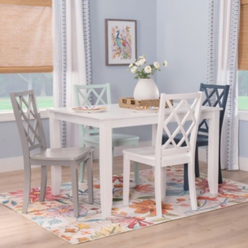 Linon Kolt Rectangular Dining Table and 4 Chairs, Multi