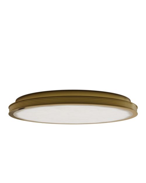 Natural Polished Antique Brass LED Flush Mount from the Aydan Collection
