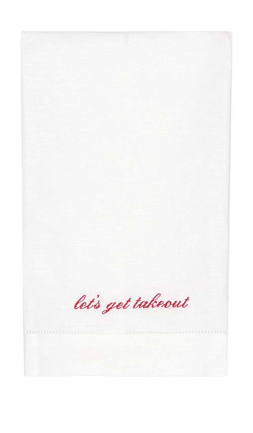 Abbode Let's Get Takeout Tea Towel in N/A. a