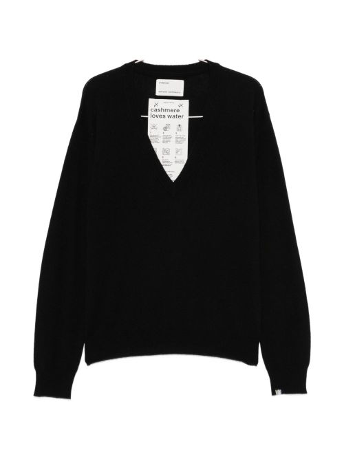 Cashmere V-Neck Sweater — Black