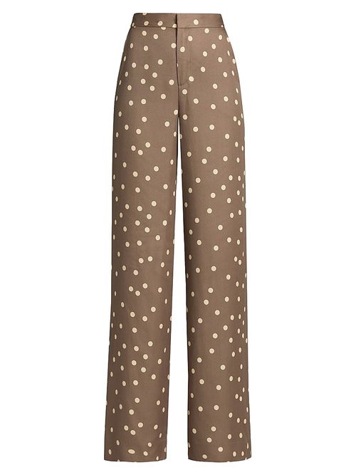 Women's Livvy Polka Dot Straight-Leg Trousers - Cardamom Ecru Polka Dot