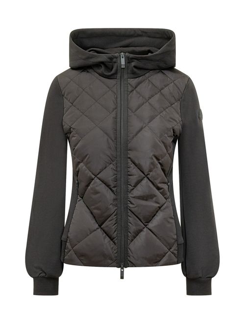 Black Quilted Hood Sweatshirt