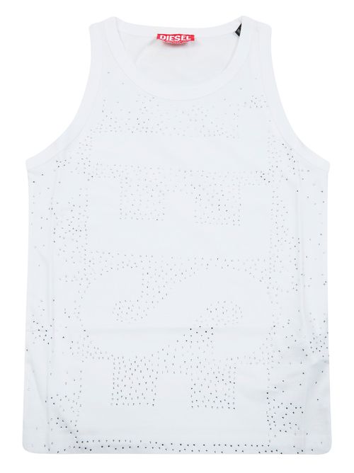 Kids' Strap Top with Oval Crystal Embellishment