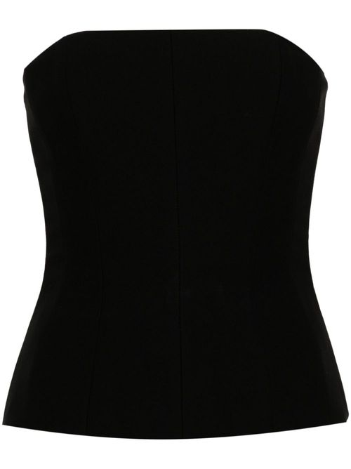 Square-neck boned top - Black