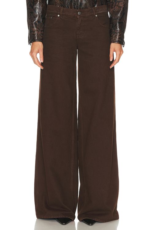 Stella McCartney Mid Rise Wide Leg in Brown Wash - Brown. 30 also