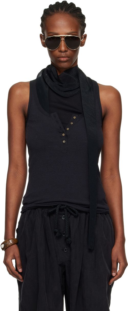 Black Helma Silk Tank Top