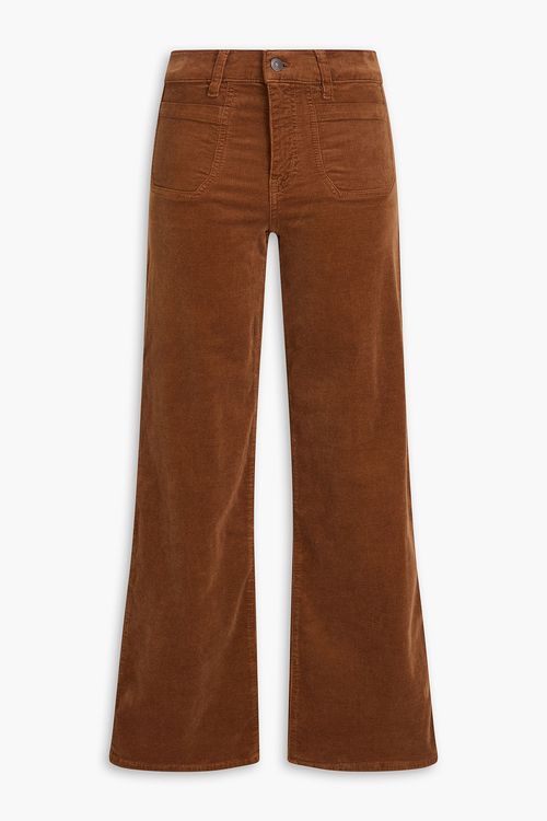 Le Slim Palazzo cotton-blend corduory wide-leg pants - Brown - 30