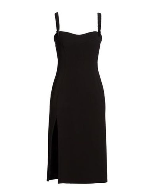 Woman Midi dress Black Size 8 Silk, Viscose, Virgin Wool