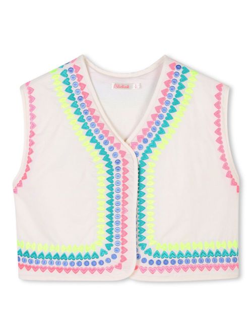 Embroidered-motif waistcoat - Neutrals