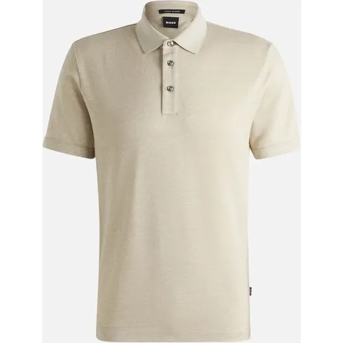 Men's Boss H-press 28 Polo Shirt Light Beige - Cream - Size: 44