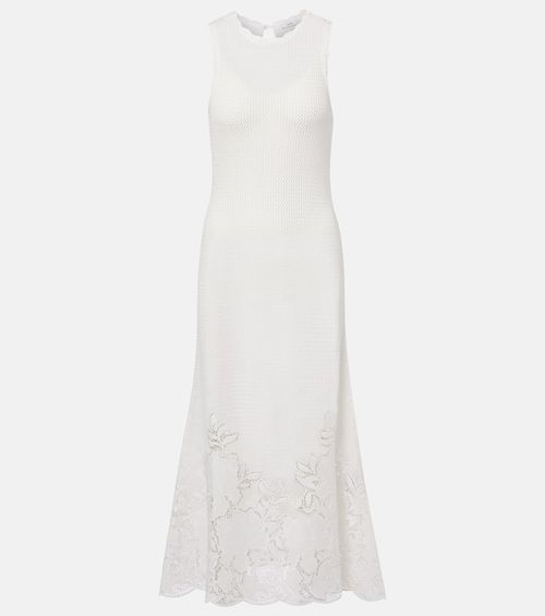 Open-knit cotton maxi dress
