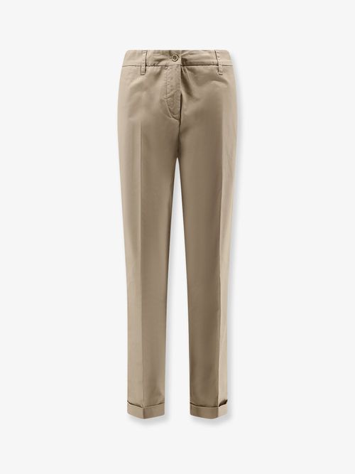 Stretch-Cotton Trousers — Beige