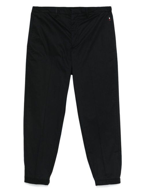 Cotton straight-leg trousers - Black