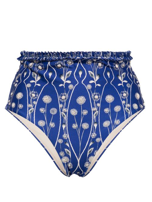 Nopal floral-print bikini bottoms - Blue