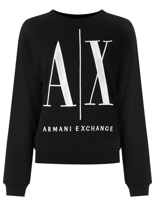 Embroidered-logo sweatshirt - Black
