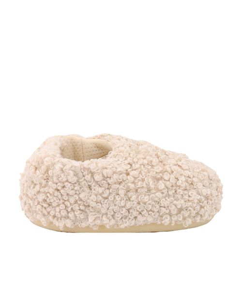 Faux-curly-fur slippers