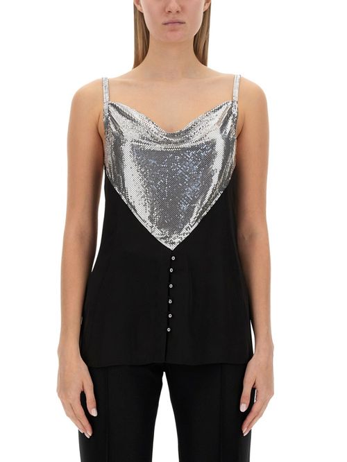 Multicolor Embellished Cowl Neck Top
