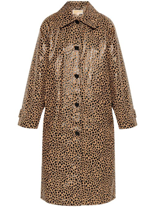 Cheetah-print coat - Brown