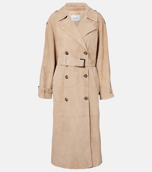 Suede trench coat