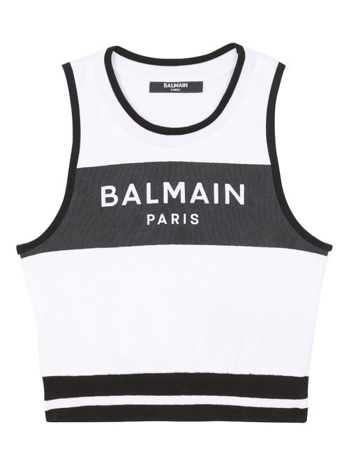 Logo-print sleeveless sweatshirt - White