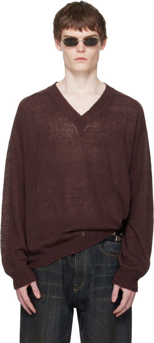 Burgundy Rue V-Neck Sweater