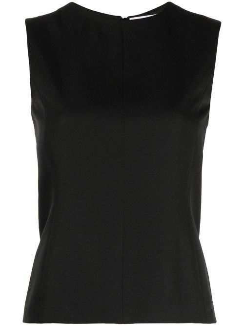 Reverse detail sleeveless top - Black