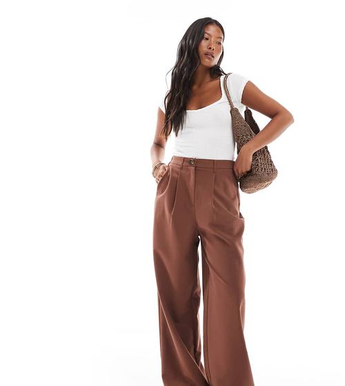 Tailored wide leg pants in brown-Neutral