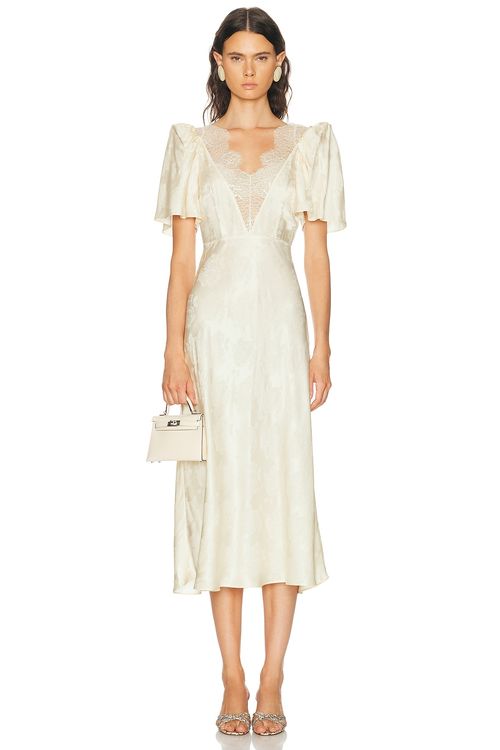 Ronny Kobo Philo Dress in Marble - Beige. L also in