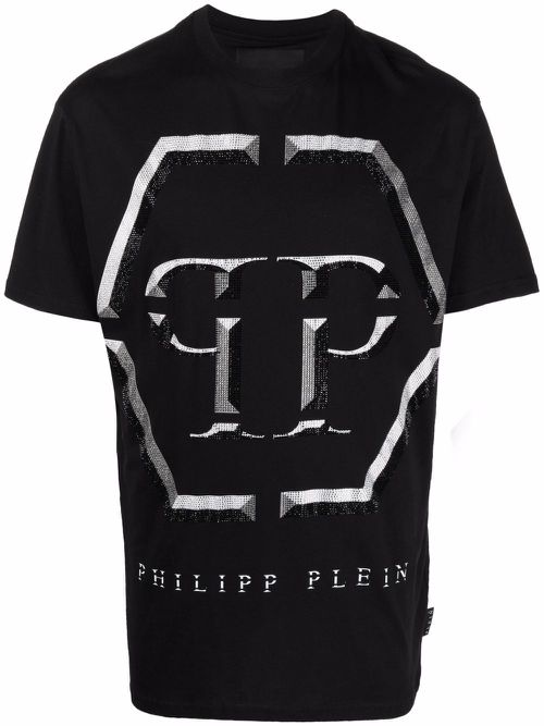 Embellished-logo T-shirt - Black