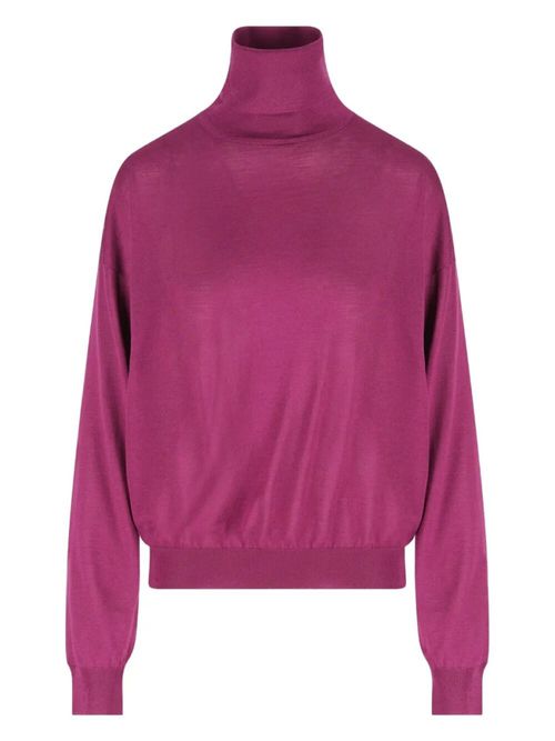 Magenta High-neck Sweater