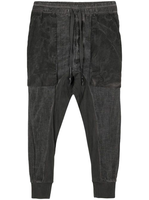 Linen drop-crotch trousers - Grey
