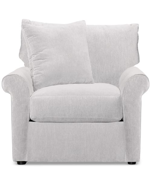 "Closeout! Wrenley 38"" Amici Fabric Arm Chair, Created for Oyster"