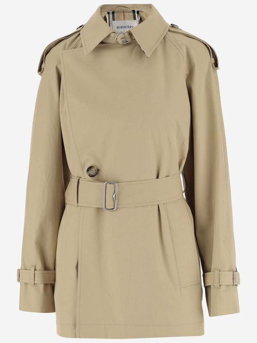 Cotton Gabardine Short Trench Coat
