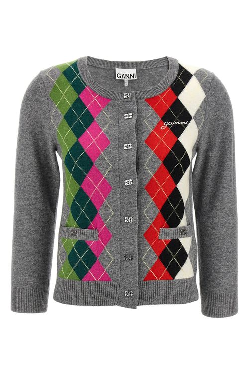 'Grey Check' Cardigan