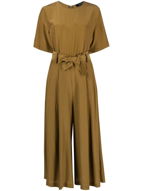Belted cropped jumpsuit - Neutrals