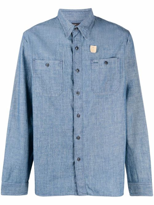 Button-down denim shirt - Blue