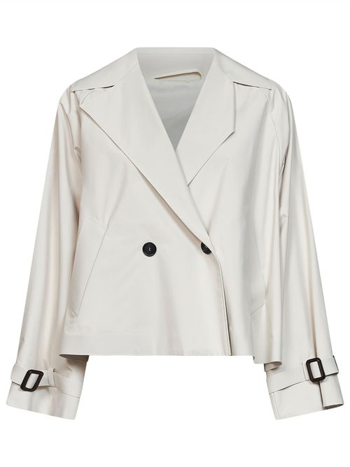 Water-Repellent Canvas Trench Coat — Beige