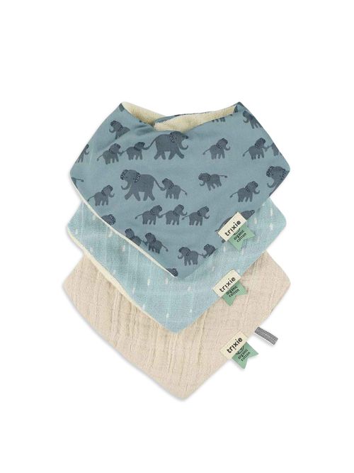 Bandana Bib 3-Pack Mix in Enchanting Elephant
