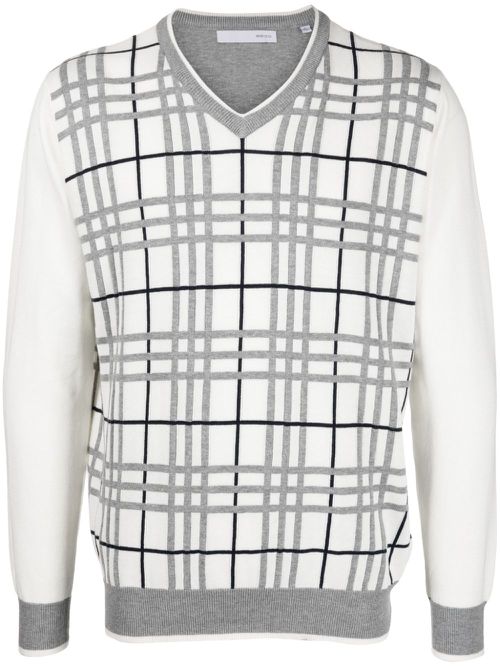 The Ivan checked jumper - White