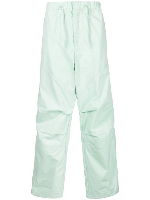 Drawstring-waist straight-leg trousers - Green