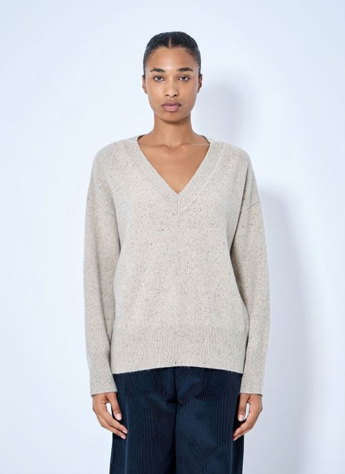Classic Mouliné Jumper - Woman Knitwear Beige Fr